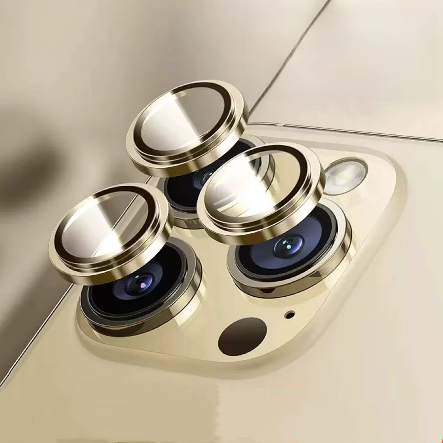 Kamera-Objektivschutz aus Glas für iPhone 12 bis iPhone 16 Pro Max, Gold, 2-3 Stück - Bild 5