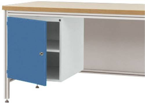 Manuflex Gehäuse-Unterbau ZB4979.5007 für ALU-Arbeitstische, Farbe Blau/Mehrfarbig, Nutzhöhe: 500 mm, für Tischtiefe: 600 mm, Türanschlag links - Bild 1