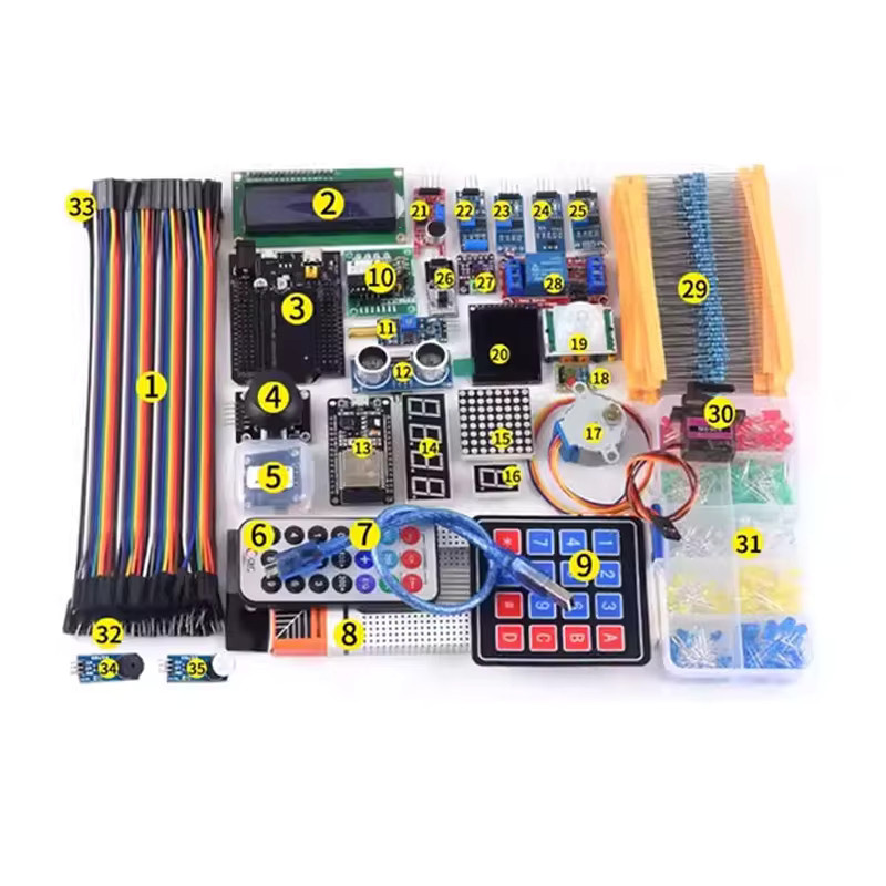 Snvi ESP32 Entwicklungsboard Starter-Kit mit WiFi und Bluetooth für IoT-Projekte und Arduino-Lernsets in Multicolor - Bild 2