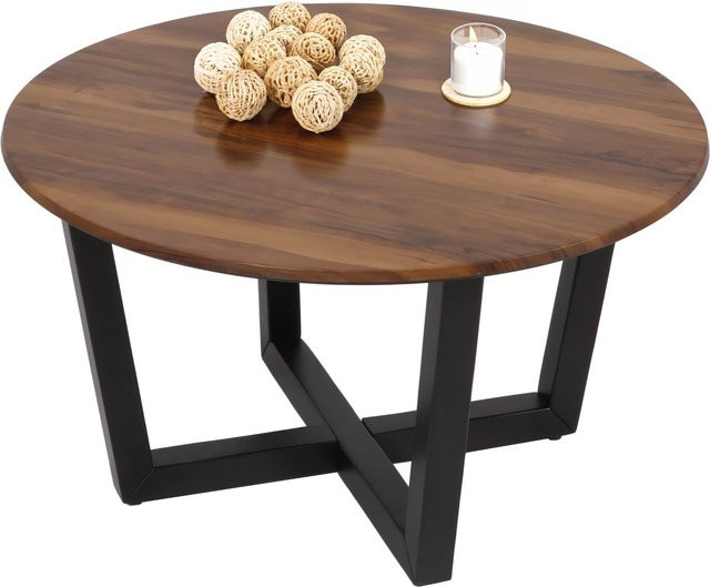 Couchtisch MCW M61 aus Massivholz in Sheesham Holz-Optik, braun, Durchmesser: 80 cm - Bild 1