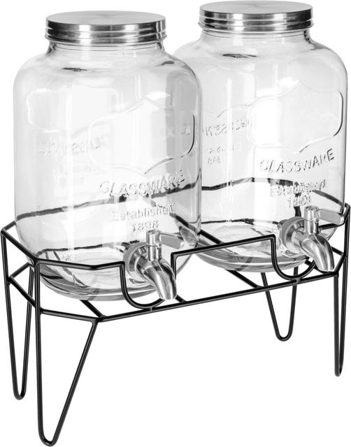 VEGA Getränkespender Duo Modesto mit Ständer, 2x 4 l, schwarz/transparent, B: 17 cm, H: 38,4 cm, T: 34 cm - Bild 1
