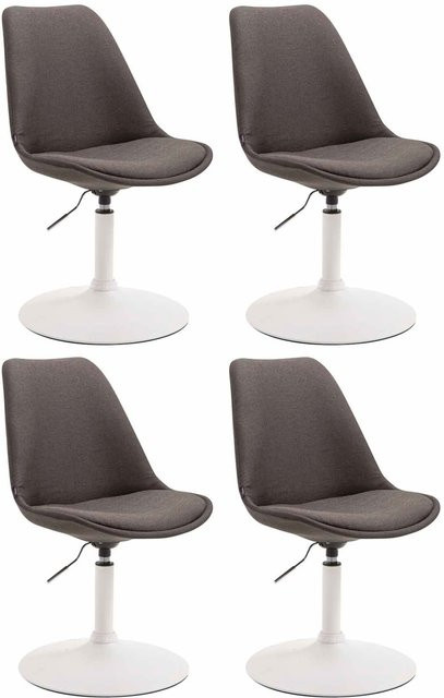 CLP 4er Set Esszimmerstühle Maverick in Grau aus Stoff, höhenverstellbare Drehstühle mit Trompetenfuß und modernem Design - Bild 1