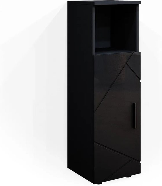 Vicco Midischrank Irma Badschrank in Anthrazit Hochglanz mit 1 Tür und 3 Fächern, Breite: 30 cm, Höhe: 95 cm - Bild 2