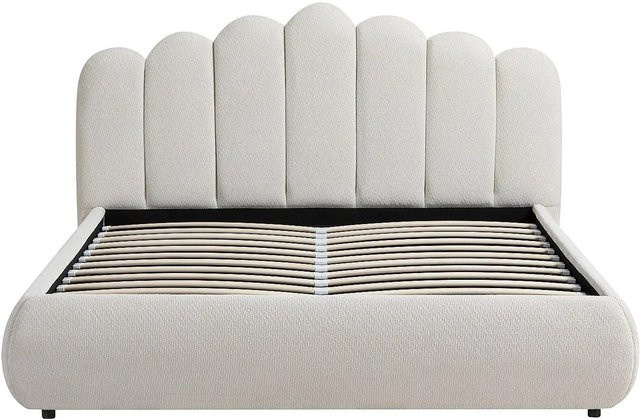Vente-unique Bett Silvatora mit Bettkasten in Beige, B/T/H: 160 x 200 x 222 cm - Bild 1
