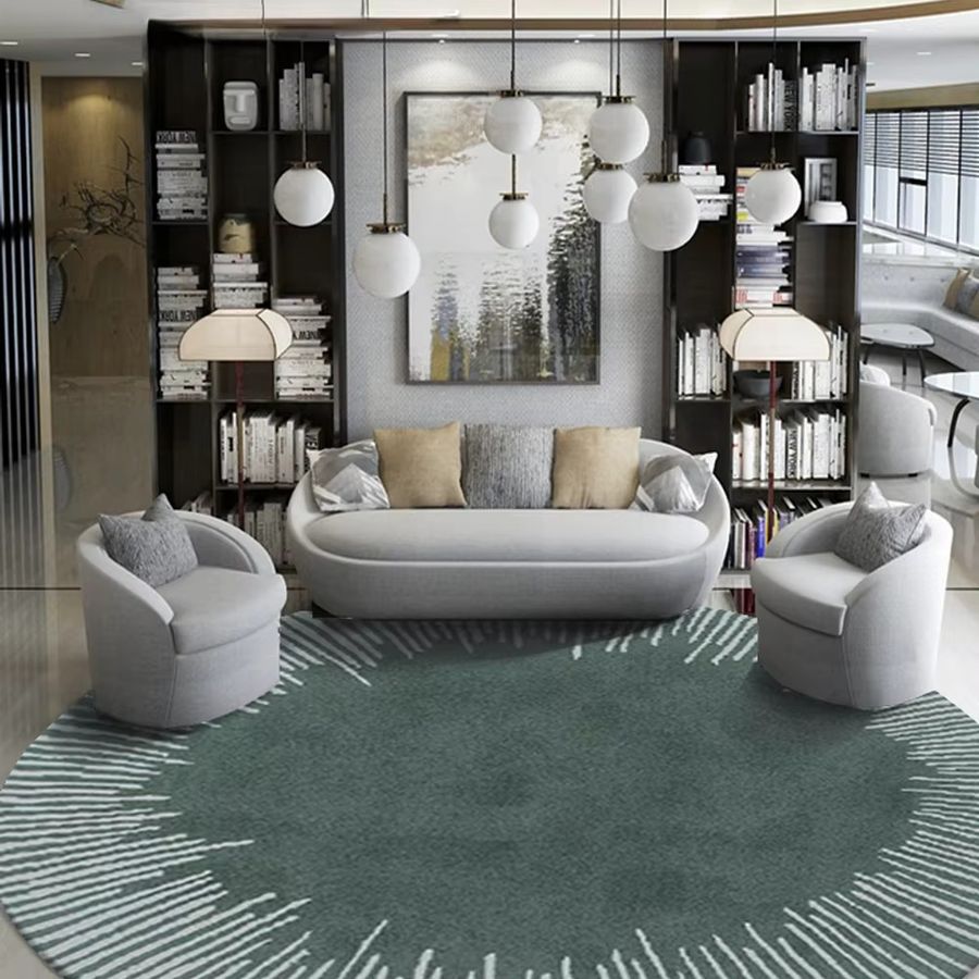 VIKAMA Rundes Plüsch-Teppich im Nordischen Stil für Wohnzimmer und Schlafzimmer - Bild 1
