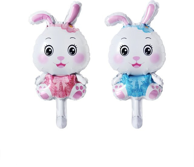 10er Set KUKUZHU Mini Tier Aluminium Folienballons Cartoon Kaninchen in Multicolor für Kinder Geburtstagsfeier und Baby Shower Dekoration - Bild 1