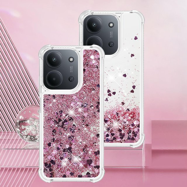 Bling Glitzer Flüssiger Treibsand Handyhülle für Xiaomi Redmi 15C 4G 5G und Poco C85, Transparent, Stoßfeste Schutzhülle - Bild 1