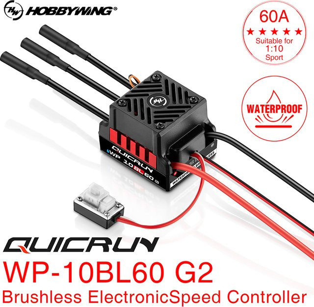 HobbyWing QuicRun WP 10BL60 RC ESC, bürstenlos, wasserdicht, 60A, sensorlos, für 1/10 RC Auto - Bild 1