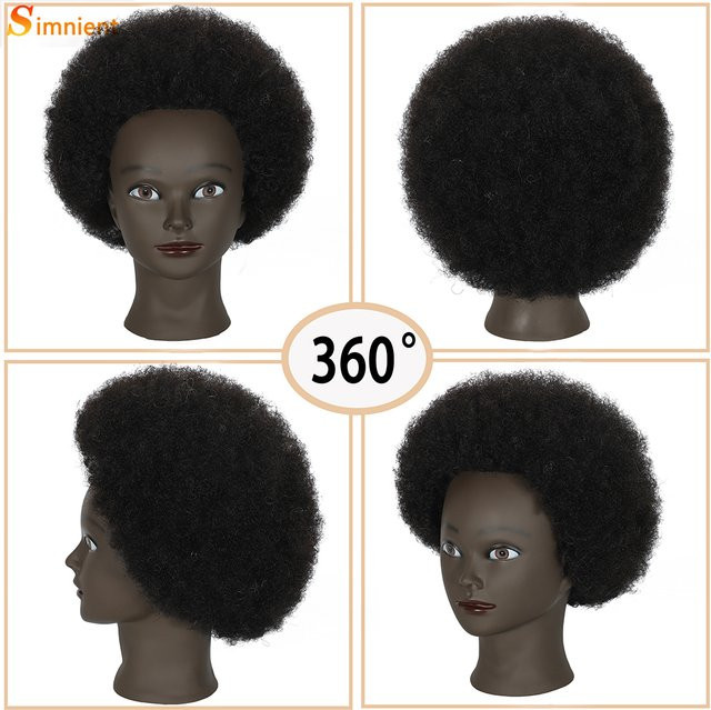 Simnient Frisierpuppe, 8 Zoll, 100% Echthaar, Lockiges Haar, Unisex - Bild 1