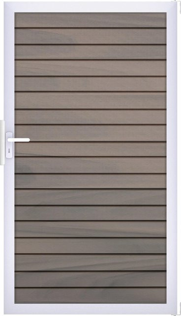 GroJa Steckzaun-Tor Solid-Rhombus 1-flg. EV1 Universal-DIN Bi-Color Co-Ex in Grau, Höhe: 180 cm, Breite: 104 cm, Tiefe: 4 cm - Bild 1