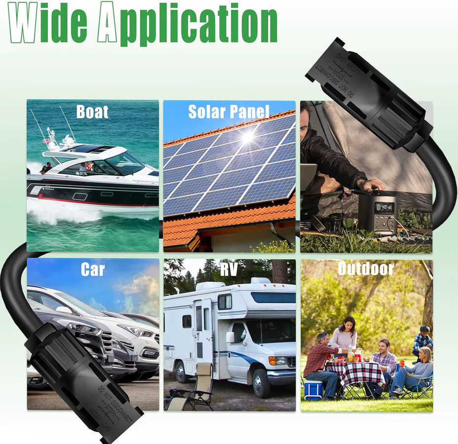 JMUYTOP 12AWG Solarkabel Solar-Verlängerungskabel mit MC4 Buchse auf Stecker für Wohnmobil-Solaranlagen kompatibel mit Ecoflow, Jackery und Anker - Bild 6