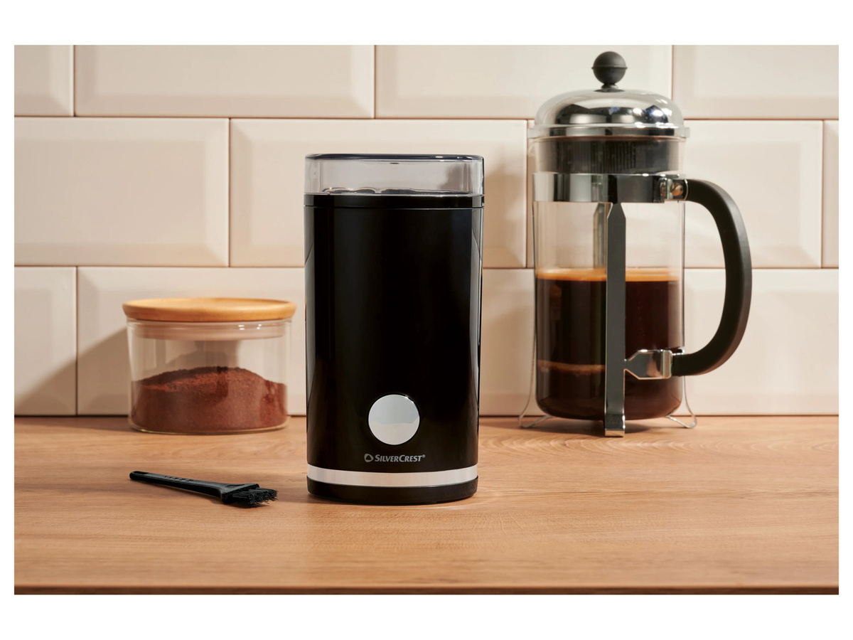 SILVERCREST Elektrische Kaffeemühle SKME 180 D1 mit Edelstahlmesser in Schwarz - Bild 2