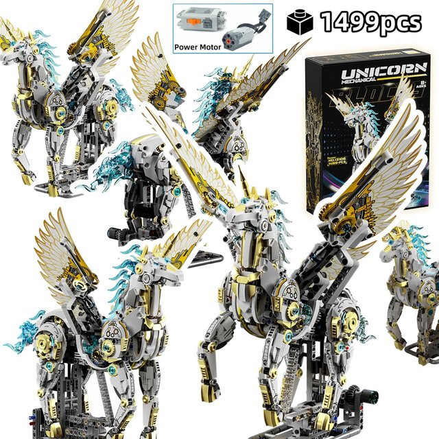 FUNXINEE Einhorn-Pegasus-Bausteine, Tier-Verbindungsmodell, 1499 Teile, ab 8 Jahren - Bild 1