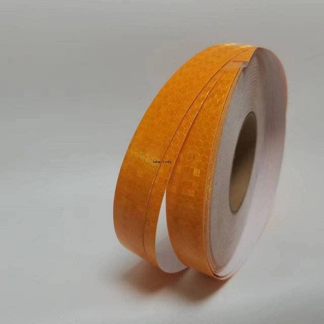 Satop Cinta Reflektierende Aufkleber in Orange-Gelb, wasserdichte Reflektorbänder für Auto, Fahrrad und Helm, Breite: 2,5 cm, Länge: 10 m - Bild 1