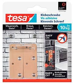 tesa Klebeschraube für Mauerwerk und Stein im Innen- und Außenbereich, viereckig, 2 Stück - Bild 1