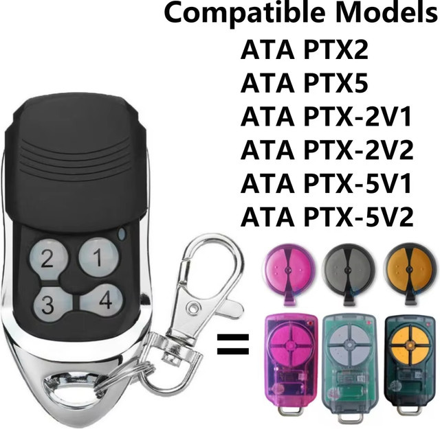 ATA PTX5 Garagentor-Fernbedienung TrioCode GDO in Schwarz mit 433MHz Rolling Code - Bild 1