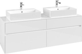 V&B Waschtischunterschrank Collaro für 2 Waschbecken in Glossy White, B/T/H: 160 x 54,8 x 50 cm - Bild 1