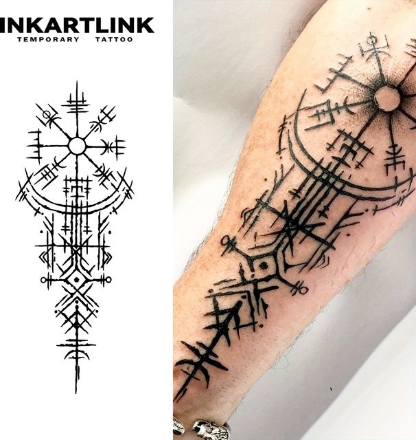 INKARTLINK Temporäres Tattoo, antike Symbole, wasserfest, semi-permanent - Bild 1