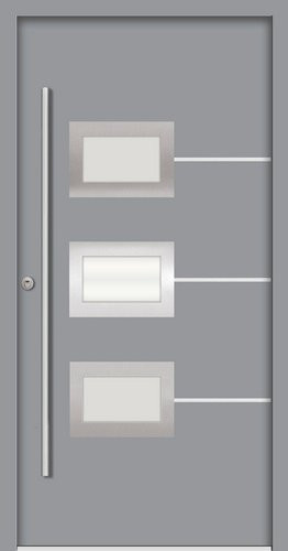 Splendoor Sicherheitshaustür ATHEN Prime RC2 aus Aluminium in Verkehrs Grau mit Glaseinsatz, H x B x T: 210 x 100 x 7 cm - Bild 1