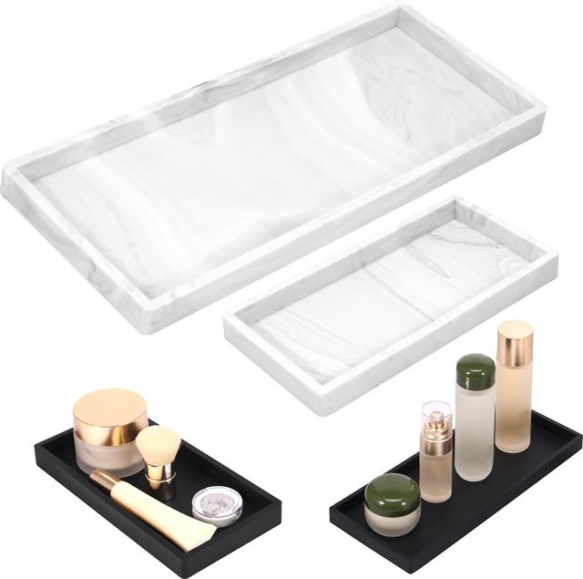 2er-Set Willstar Badezimmer Ablage aus Silikon für Waschbecken und Schmuck in Weiß und Multicolour - Bild 1