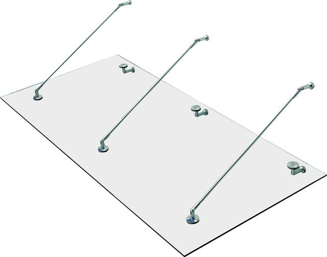 HOMCOM Glasvordach aus gehärtetem ESG-Glas und Edelstahl in Klarglas, B/B/T: 200 x 90 cm - Bild 1