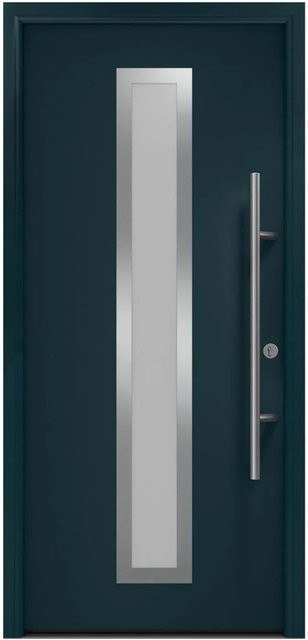 EcoStar Haustür Isopro Secur IPS 700S mit Glaseinsatz, Anthrazitgrau, B: 110 cm, H: 210 cm, DIN Rechts, RC2 Sicherheit, Stahl und Aluminium - Bild 1
