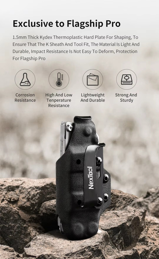 Nextool Flaggschiff Pro Kydex-Tasche für Multitools und Taschenmesser in Schwarz - Bild 2