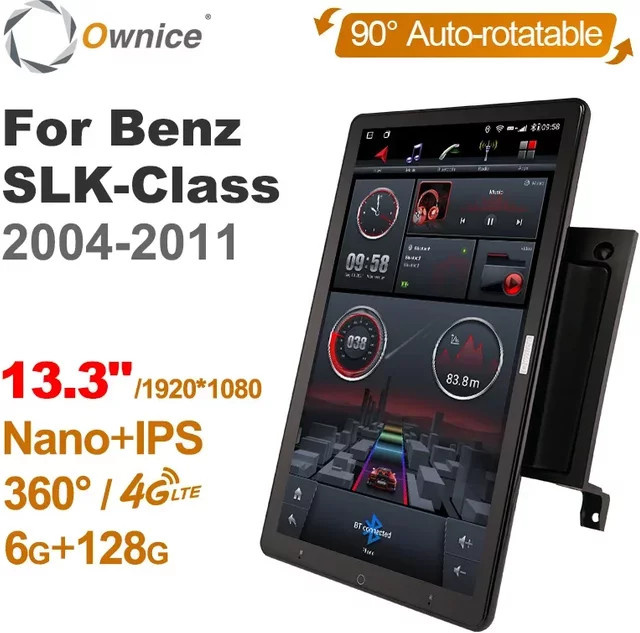 Sadocom Android 10.0 Autoradio für Mercedes-Benz SLK-Klasse R171 (2004-2011) mit 13,3 Zoll Display, 6G, 128G, 1080P Video Audio, Schwarz - Bild 1