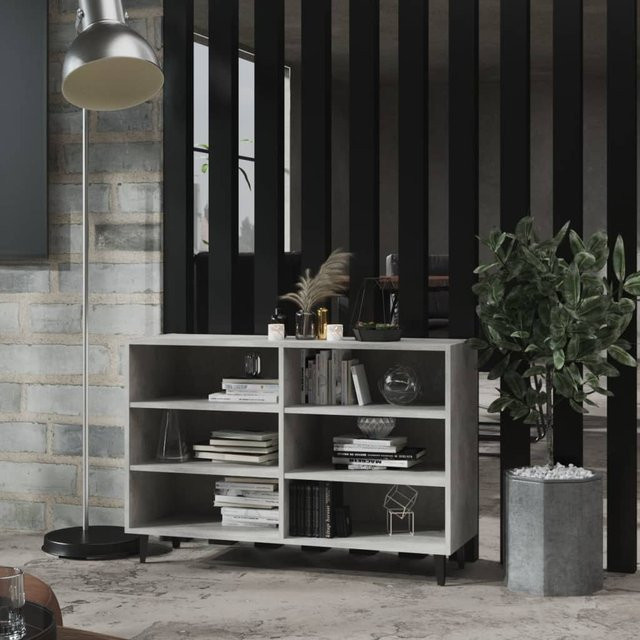 vidaXL Sideboard im Industrial Design, Betongrau, B/T/H: 103,5 x 35 x 70 cm - Bild 2