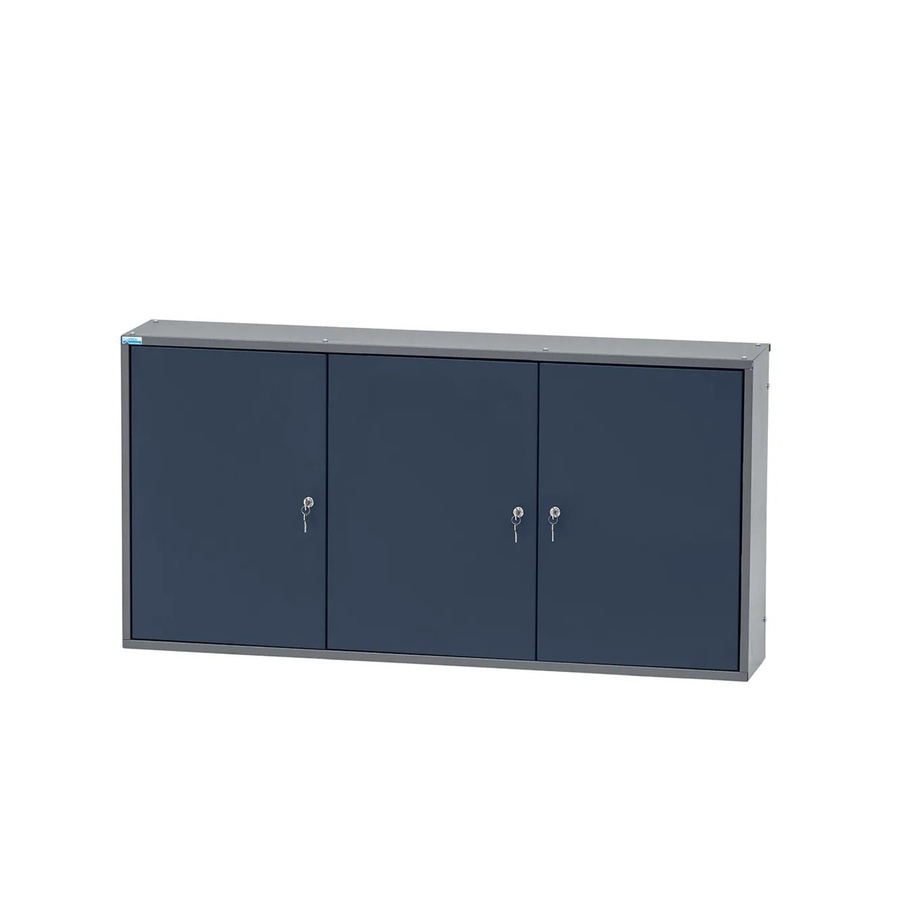 Küpper Hängeschrank 3-Türig mit 18 Sichtboxen, Blau, B: 120 cm, H: 60 cm, T: 20 cm - Bild 2