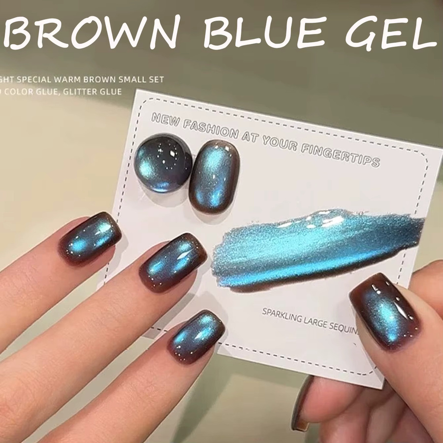 SHAKA Gel-Nagellack, Braun Blau, Schimmernd - Bild 2