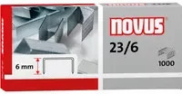 Novus Heftklammern 23/6 aus Stahl in Silber, 1000 Stück - Bild 1