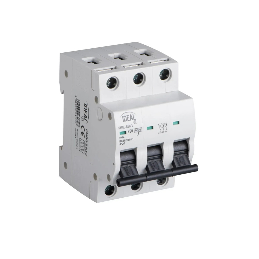 Kanlux Leitungsschutzschalter KMB6-B50/3 3P mit B-Charakteristik 50A in Weiß - Bild 2