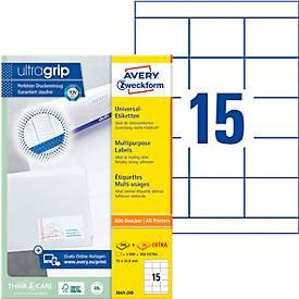 Avery Zweckform Universal-Etiketten 3669-200 ultragrip weiß FSC-zertifiziert 3000 + 300 Stück - Bild 1
