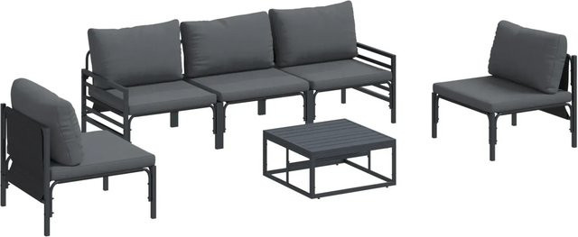6-teiliges vidaXL Garten-Sofa-Set aus Stahl in Anthrazit - Bild 1