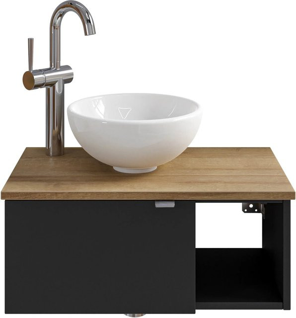 Pelipal Einzelwaschtisch Serie 6915 Schwarz mit Softclose Breite: 61 cm - Bild 1