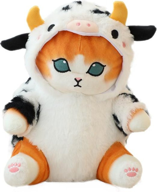 Yiran toy Kawaii Katze Plüschtier, Braun Grau, 20cm - Bild 1