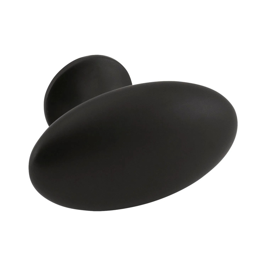 Furnipart Möbelknopf Simple Oval aus Zinkdruckguss Schwarz Matt Breite: 6,0 cm, Höhe: 3,5 cm - Bild 2