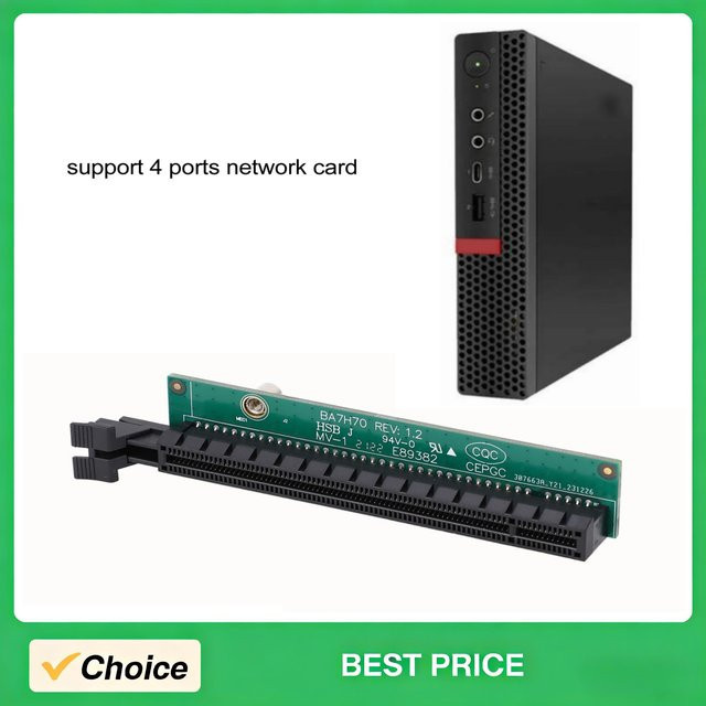 Qiilu PCIe x16 Grafikkarten-Riser-Karte 4-Port GPU-Adapterplatine in Grün für Tiny5 M920x M720q P330 - Bild 1