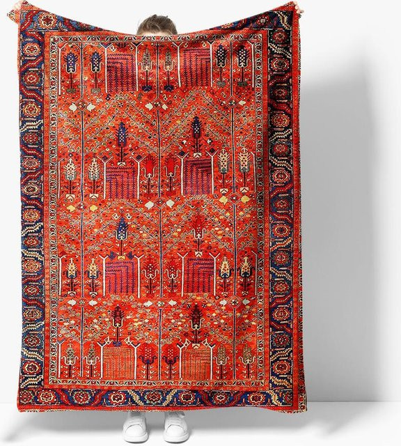 Persischer Kilim Teppich von JMG Household Supplies, handgefertigter Vintage Wolle Teppich in Rot, B/T: 173 x 218 cm - Bild 1