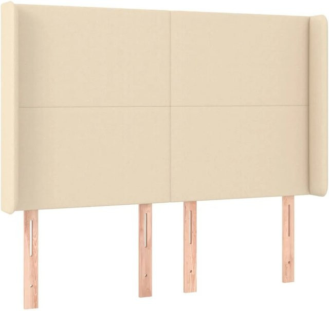 vidaXL LED Kopfteil in Beige mit USB-Ladeport und integrierter Beleuchtung, Breite: 147 cm, Tiefe: 16 cm, Höhe: 118 bis 128 cm - Bild 1