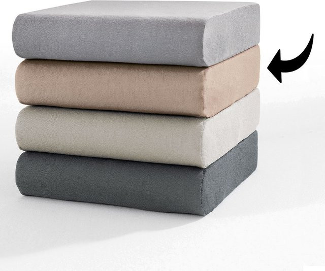 Dreamtex Jersey-Spannbetttuch Premium aus Baumwolle für Boxspringbetten, Farbe: Anthrazit, B/T/H: 180 x 200 cm - Bild 1