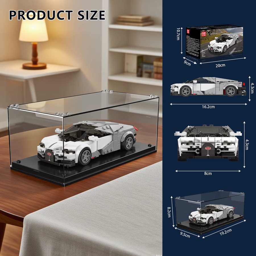 MOULDKING PB Super Drift Racing Bausteine Set Weiß MOC Modell Kit Sportwagen und Geländewagen aus Kunststoff - Bild 5