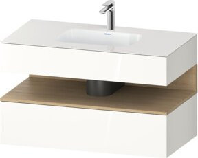 Duravit Qatego Einbauwaschtisch-Möbel-Set in Weiß, Konsolen-Waschtischunterbau, B/T/H: 100 x 55 x 60 cm - Bild 1