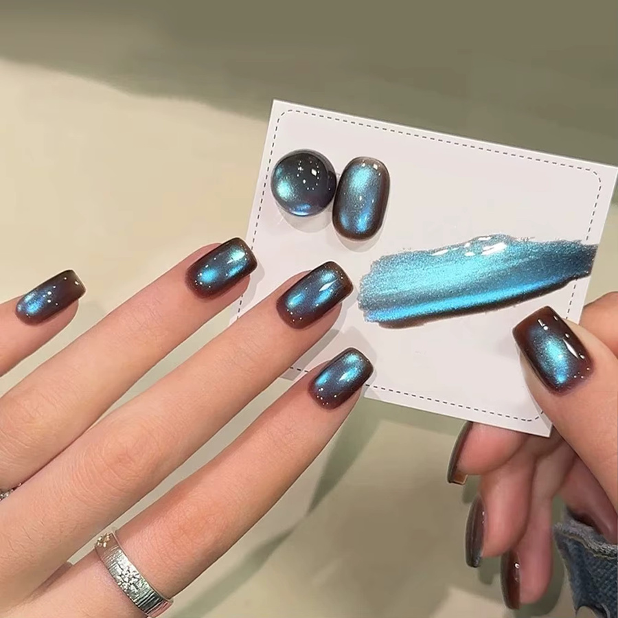 MIANEL Katzenauge-Gel-Nagellack, Himmelblau, 10 ml, glänzend - Bild 5