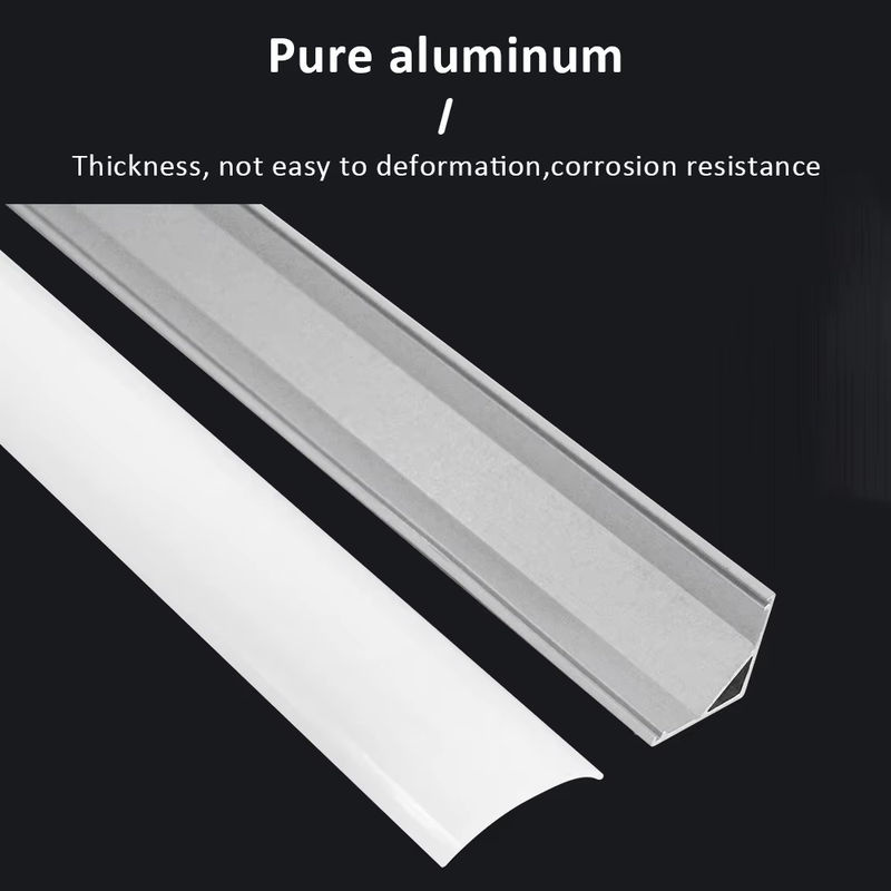 MJJC LED-Aluminiumprofil in V-Form für Bandleuchten, Schwarz-Silber, Länge: 44 cm - Bild 3