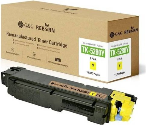 G&G Toner Cartridge Gelb kompatibel mit Kyocera TK-5280, remanufactured, Ergiebigkeit 11000 Seiten - Bild 1