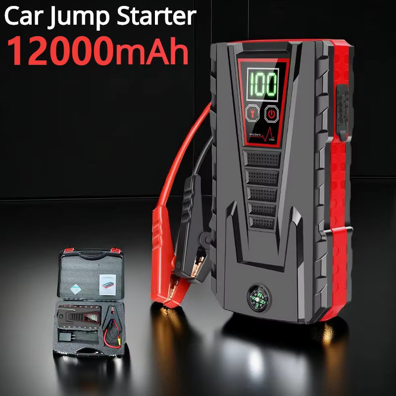 OWJHE Powerbank-Ladegerät und tragbares 12V Auto-Starthilfegerät mit 5000A Spitzenleistung für Benzin- und Dieselfahrzeuge in Schwarz - Bild 2