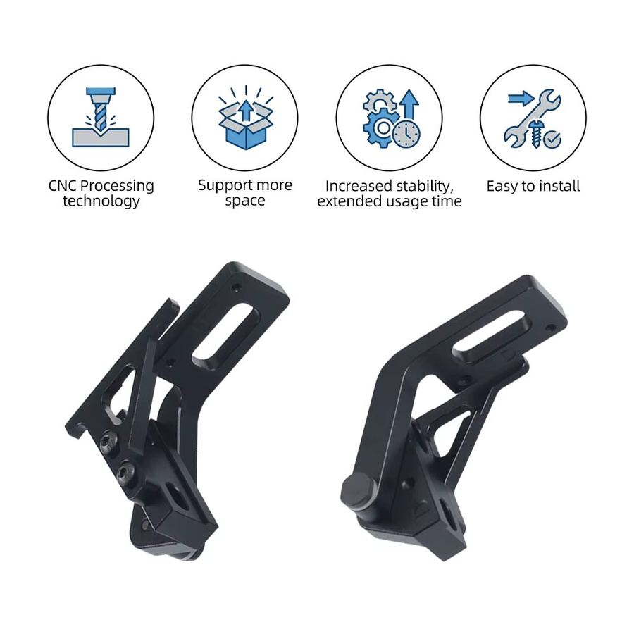 Bambulab CNC Metall-Türscharnier Kit für P2S, X1 und P Serie sowie U1 in Schwarz mit 180/270 Grad Öffnungswinkel - Bild 2