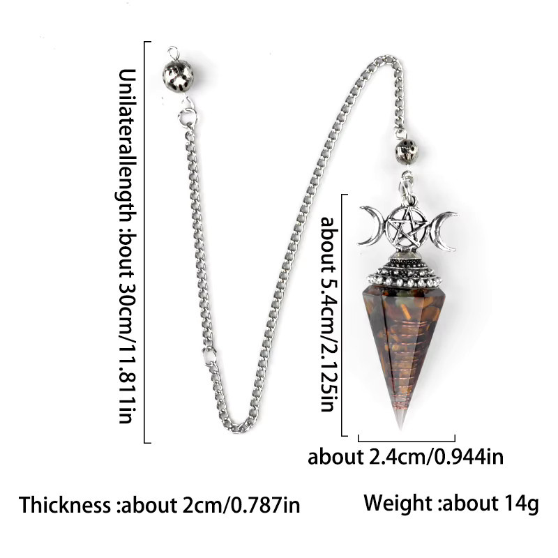 JILKOL Anhänger Naturstein Sechseck Kegel, Silber, Unisex - Bild 2